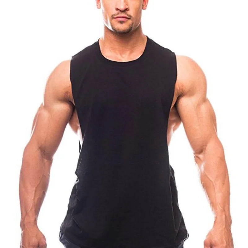 Abbigliamento da palestra Uomo T-shirt con taglio laterale Borsoni cadenti Canotte Allenamento Fitness Gilet senza maniche Canottiera da jogging all'aperto