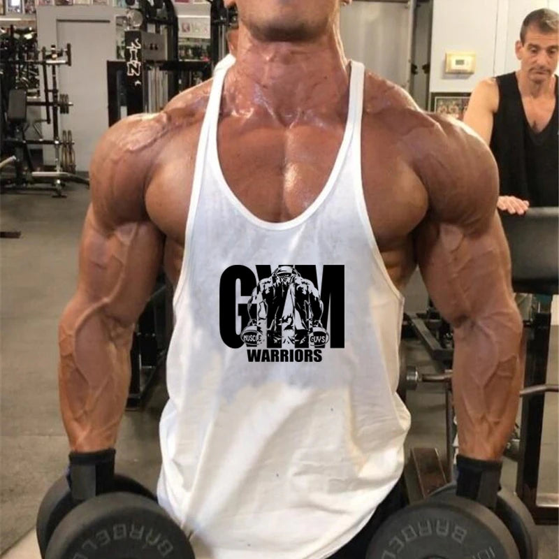 Canotte per bodybuilding da palestra Canottiere per bretelle con retro a Y alla moda Canottiere senza maniche traspiranti in cotone Camicia sportiva per muscoli fitness da uomo