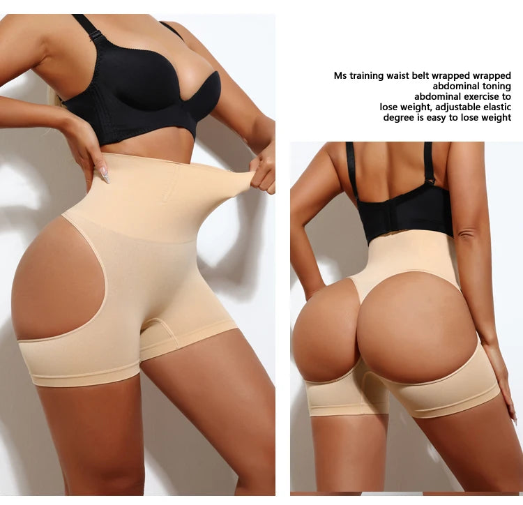 Women High Waist Shaping Control Panty Butt Lifter Shapewear Sexy Show Buttocks Slim Shorts Sexy Underwear Slimming Body Shaper