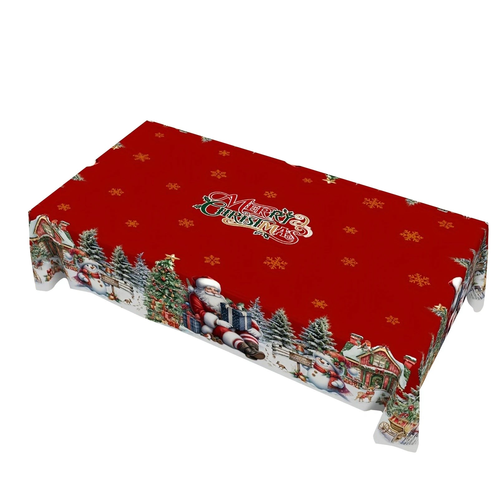 Decorazioni natalizie Tovaglia natalizia vintage Copritavolo con pupazzo di neve di Babbo Natale per la casa 2025 Regali di Natale Navidad Noel Capodanno 2026