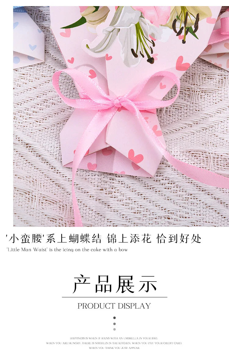 1pcs 3D Bouquet Greeting Card Bow Foil Valentine's Day Christmas Blessing Thank You Gift Message Thanksgiving Greeting Card