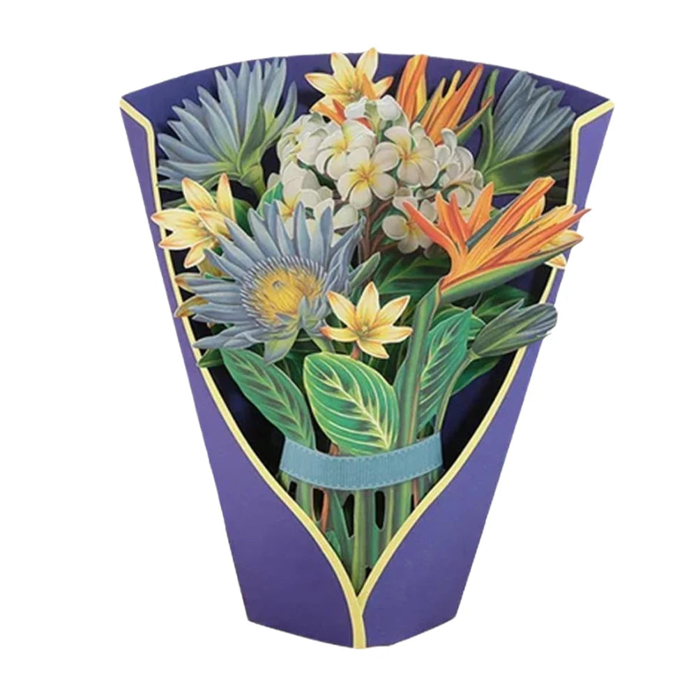 3D Pop Up Flower Greeting Card Creative Mother's Day Thank You Postcard Stereoscopic Bouquet Greeting Card Thank You Card Gifts