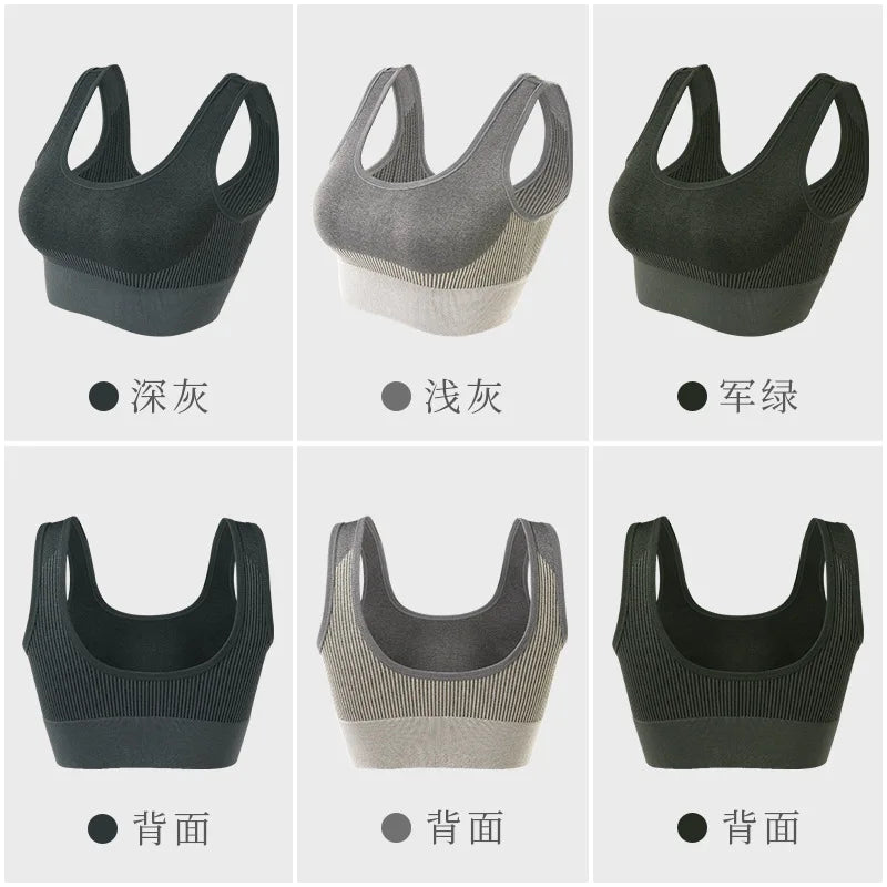Top da donna Reggiseni sportivi lavorati a maglia Palestra Corsa Fitness Reggiseno yoga Abbigliamento sportivo Top sportivi push up imbottiti