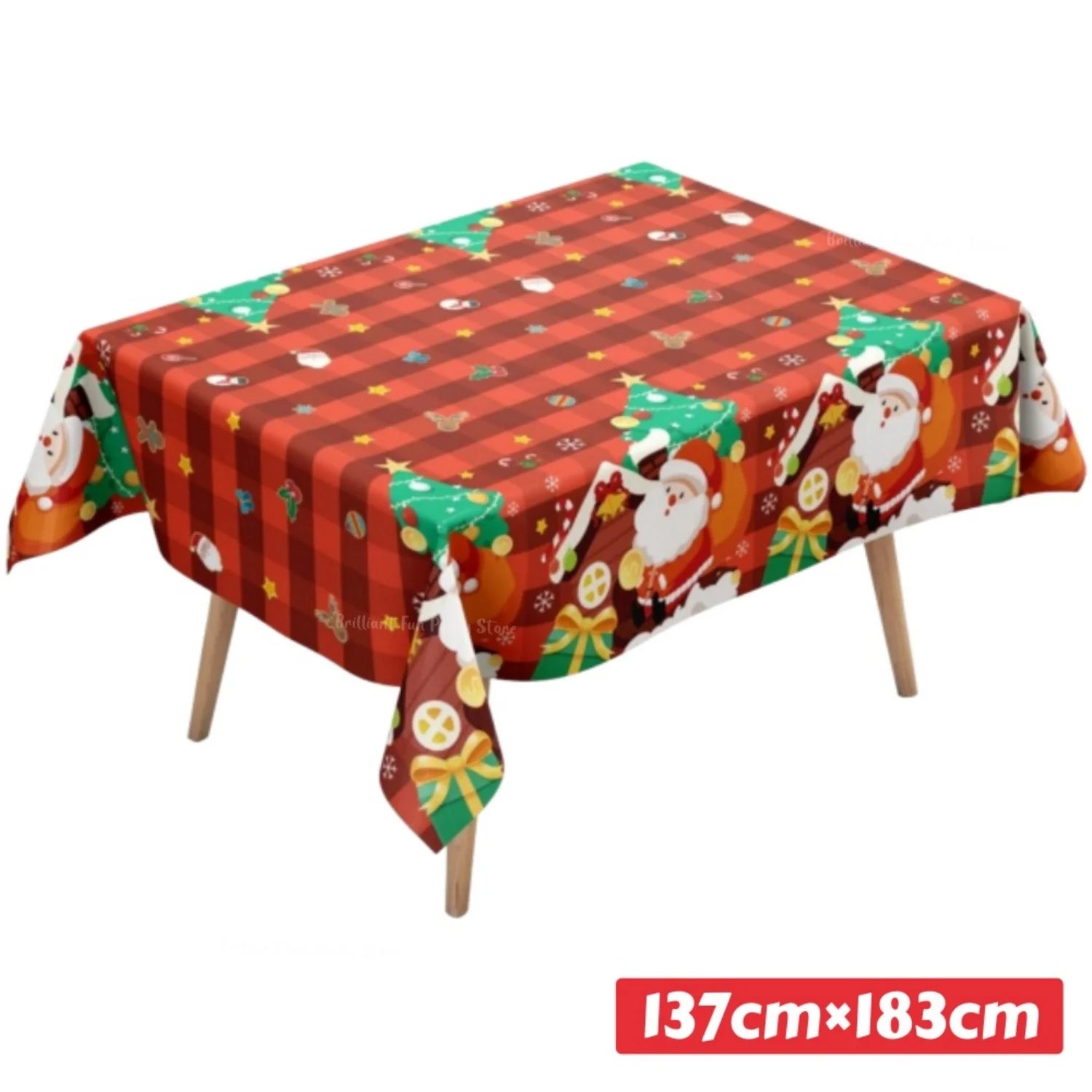 Tovaglia natalizia rettangolare, copertura in plastica usa e getta per forniture per decorazioni natalizie per feste di buon Natale e Capodanno