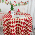 Christmas Tablecloth Round Wear-Resistant, Dust-Proof, Reversible Xmas Patterns for Dining Party