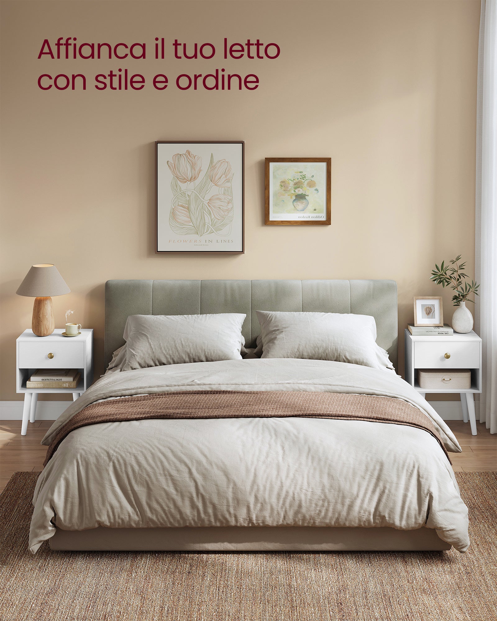 VASAGLE Bedside Table, Coffee Table with Drawer and Open Storage Compartment, Wooden Legs, Coffee Table for Living Room, Bedroom, Sofa