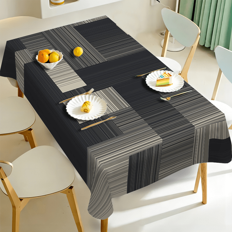 1pc Geometric Pattern Tablecloth - Stain Resistant, Waterproof Polyester Cover for Kitchen, Restaurant, Festival, Party | Easy to Clean & Durable Rectangular Table Decor, Party Table Covering | Modern Table Setting | Durable