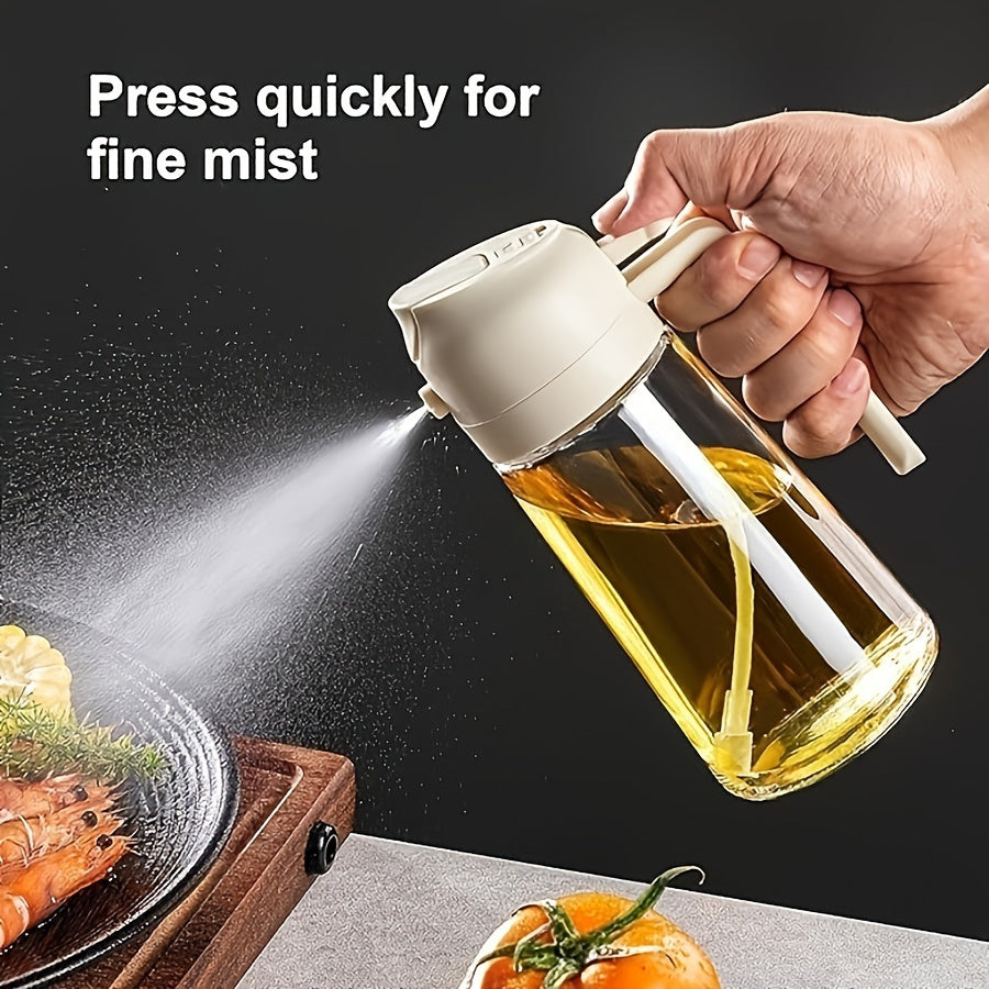 1 Portable Olive Oil Sprayer And Pourer | 470ML Plastic Kitchen Oil Bottle for Cooking, BBQ, Air Fryers, Baking, Salads