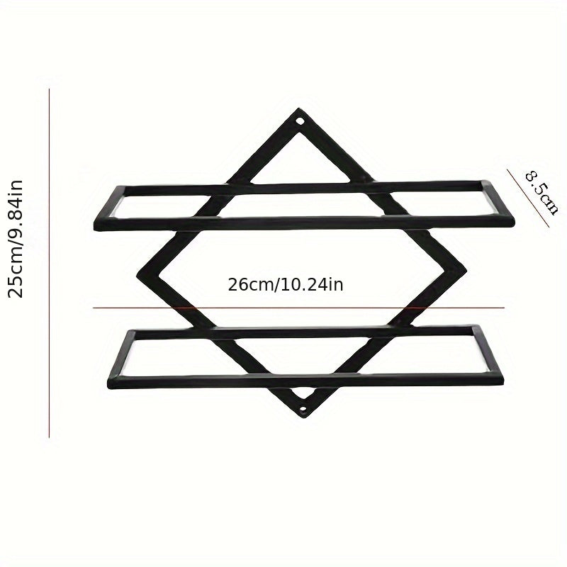 Sleek Black Metal Wall-Mounted Wine Rack - Single Bottle Display for Kitchen & Dining Room