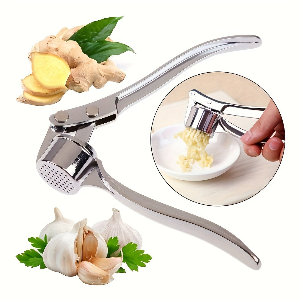 KITEOAGE Stainless Steel Garlic Press - Multifunctional, Washable Crusher & Chopper for Garlic and Ginger, Essential Kitchen Gadget