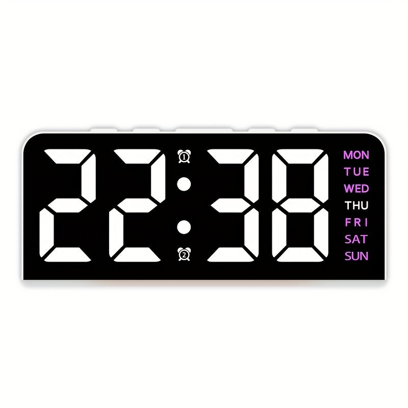 Modern LED Digital Alarm Clock - Silent Non-Ticking Bedside Clock with USB Power, Large Display, for Home, Office, Kids Room - Minimalist Bedroom Decor, Alarm Clocks for Bedrooms, Sleek Design, Plastic Construction