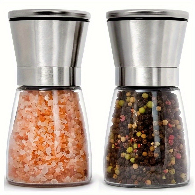 Stainless Steel Manual Pepper & Sea Salt Grinder - Reusable Spice Crusher for BBQ, Picnic, Camping | Perfect Kitchen Gadget & Mother's Day Gift
