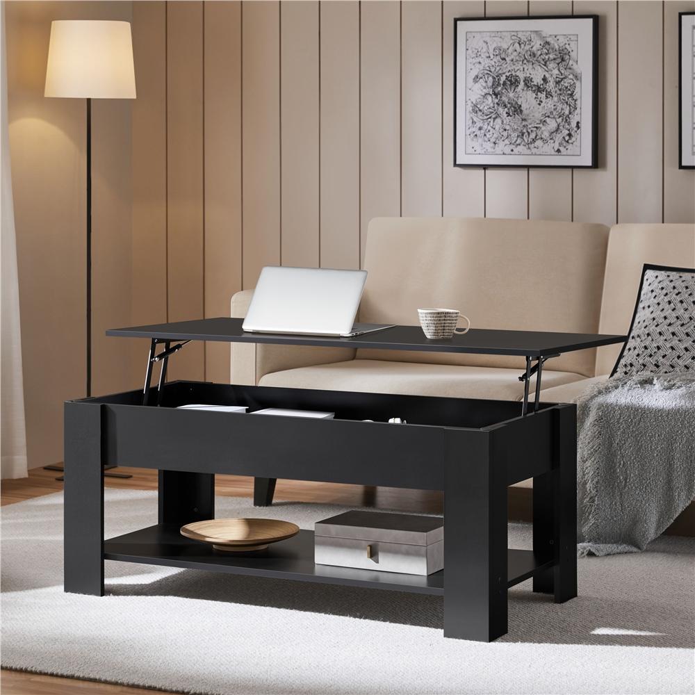 Costoffs Lift-Top Coffee Table for Living Room with Lower Shelf and Lift-Top Surface