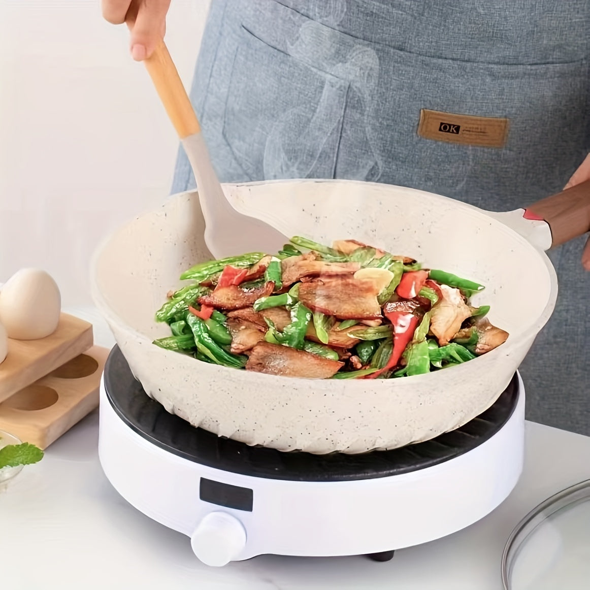 12pcs Silicone Kitchen Utensil Set with Wooden Handles - Non-Stick, Heat Resistant Cooking Tools in Khaki | Includes Spatulas, Ladles, Whisks & More | Durable & Easy to Clean