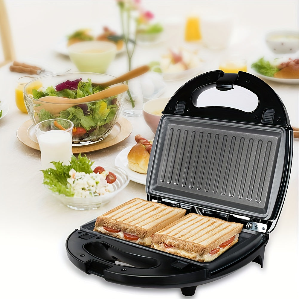Sandwich Maker 3 in 1, Waffles, Panini Toaster, 3 Removable Grill Plates, Table Grill for Toast, Waffles, Meat, Black, 750W