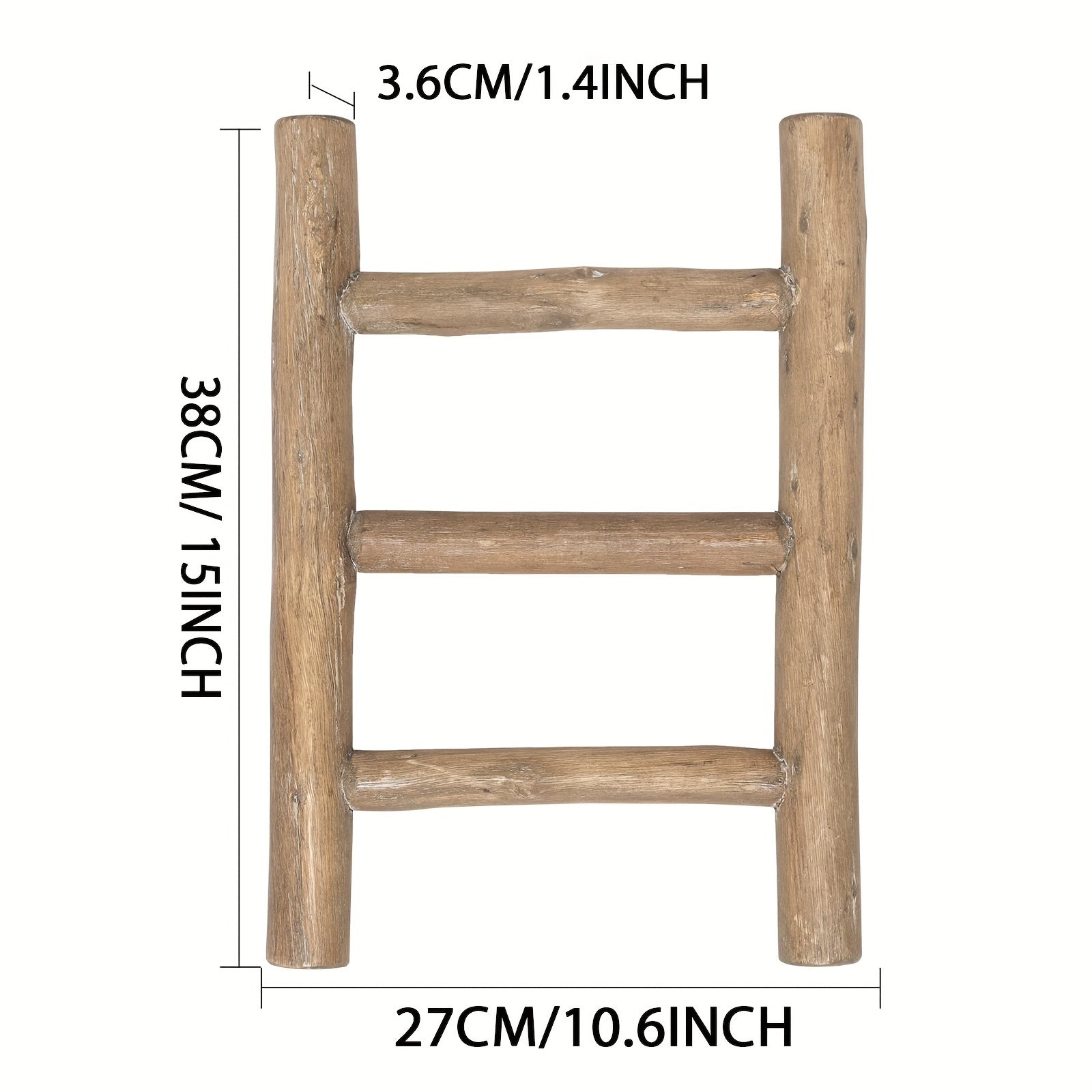 Rustic Farmhouse Mini Wooden Ladder - Versatile Tea Towel Holder & Display Rack for Kitchen and Bathroom Decor, Brown, Towel Racks