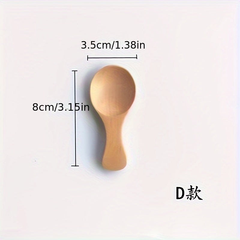 6/12pcs Mini Wooden Spoons with Short Handles - Perfect for Ice Cream, Coffee, Desserts & Seasonings - Durable Solid Wood Kitchen Utensils